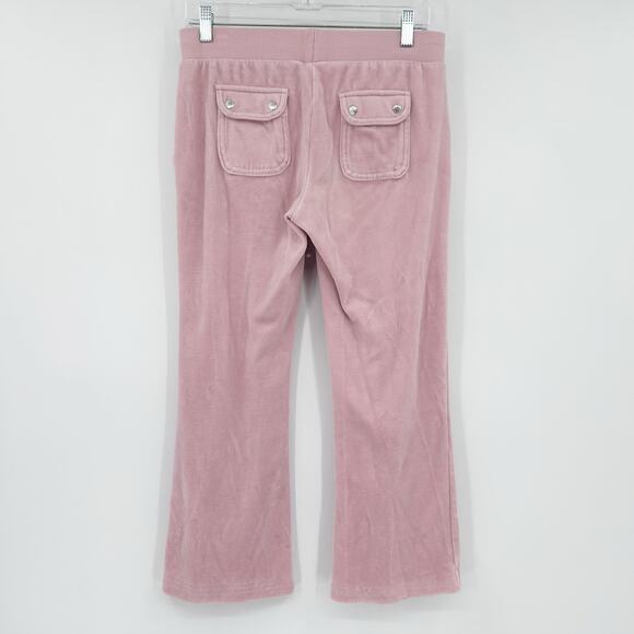 Juicy Couture Del Ray Pink Velour Flared Track Pants Y2K Icon Womens Size XS - Picture 8 of 11